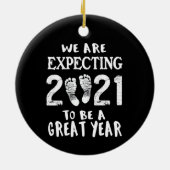 Zwangerschap Aankondiging Keramisch Ornament (Achterkant)