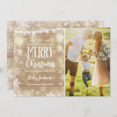 Zwangerschap Aankondiging Kerst Fotokaart Rustiek (Voorkant / Achterkant)