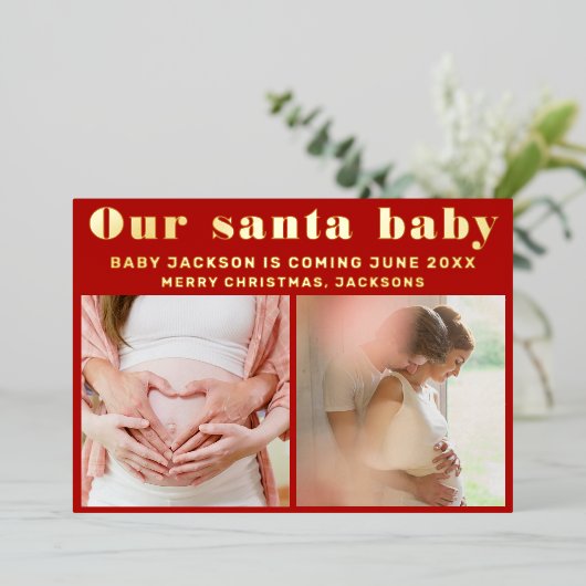 Zwangerschap Aankondiging Kerstmis (Staand Voorkant)
