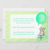 Zwangerschap Aankondiging koala-kaart (Achterkant)