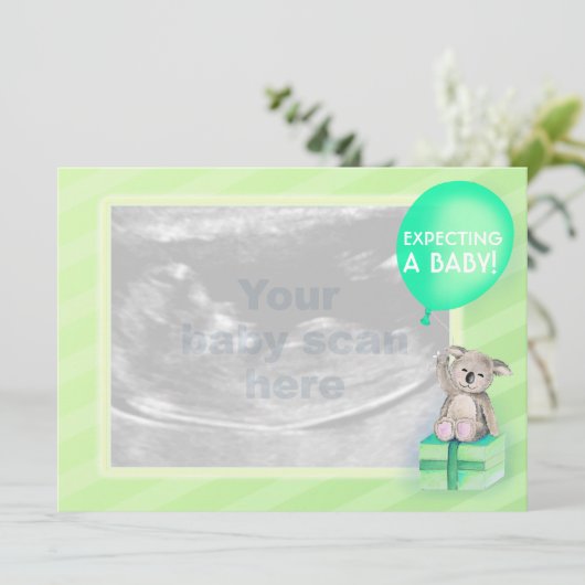 Zwangerschap Aankondiging koala-kaart (Staand voorkant)