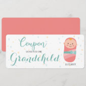 Zwangerschap Aankondiging Koraal Blauwgroen Baby G (Voorkant / Achterkant)