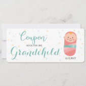 Zwangerschap Aankondiging Koraal Blauwgroen Baby G (Voorkant)