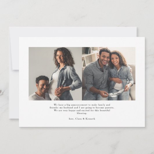 Zwangerschap Aankondiging | Liefde groeit (Achterkant)