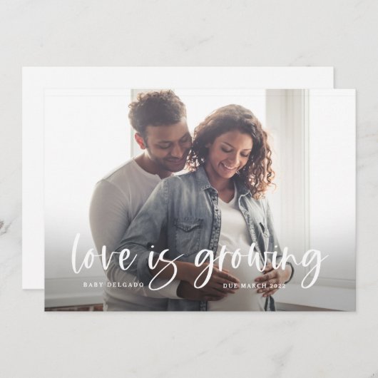 Zwangerschap Aankondiging | Liefde groeit (Voorkant / Achterkant)