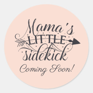 Zwangerschap Aankondiging Mamas Little Sidetrap Ronde Sticker