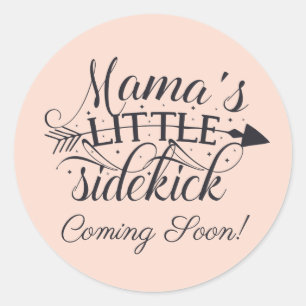 Zwangerschap Aankondiging Mamas Little Sidetrap Ronde Sticker