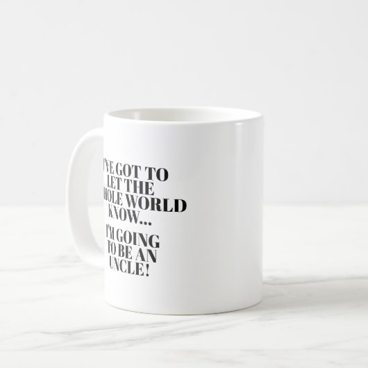 Zwangerschap Aankondiging Mok oom/broer (Voorkant links)