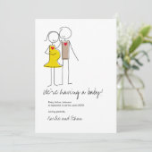 Zwangerschap Aankondiging, Neutrale kleuren Aankondiging (Staand voorkant)