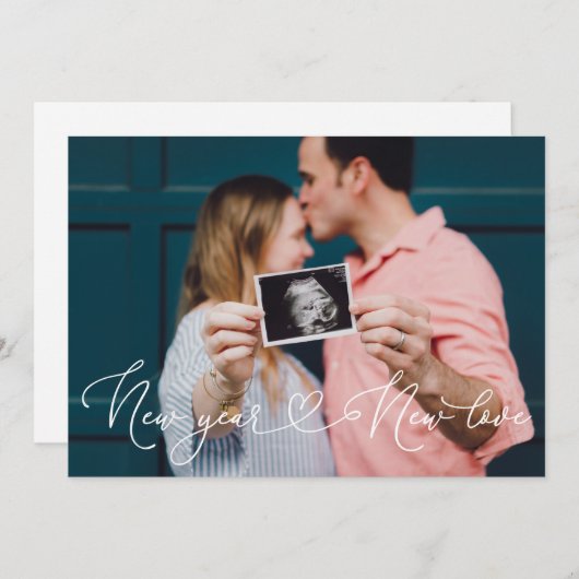 Zwangerschap Aankondiging nieuwjaar nieuwe liefde (Voorkant / Achterkant)