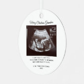 Zwangerschap Aankondiging Oma Kerstmis Keepsake Metalen Ornament (Voorkant links)