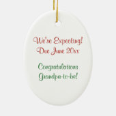 Zwangerschap Aankondiging opa kerstmis Keramisch Ornament (Achterkant)