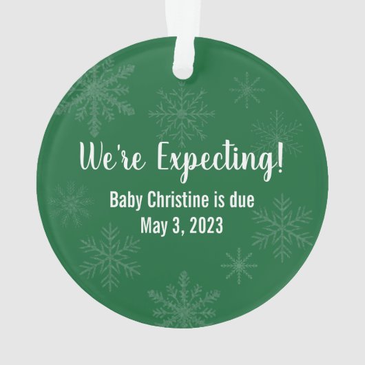 Zwangerschap Aankondiging Ornament, Opa Est. Ornament (achterkant)