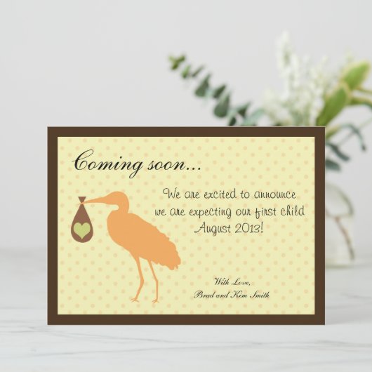 Zwangerschap Aankondiging persoonlijke winkel (Staand voorkant)