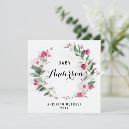 Zwangerschap Aankondiging - Roze roze adem (Staand voorkant)