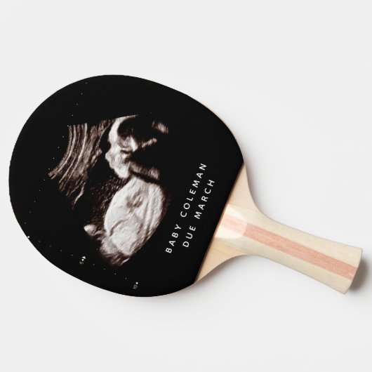 Zwangerschap Aankondiging Sonogram Binnenkort verk Tafeltennisbatje (Zijkant)