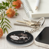 Zwangerschap Aankondiging Sonogram New Arrival Fot Sleutelhanger (Voorkant Rechts)