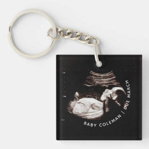 Zwangerschap Aankondiging Sonogram Nieuwe Aankomst Sleutelhanger