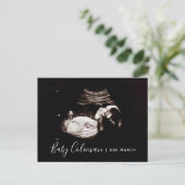 Zwangerschap Aankondiging Sonogram Verwacht Briefk (Staand voorkant)