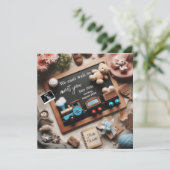 Zwangerschap Aankondiging Train Thema, Social Medi (Staand voorkant)