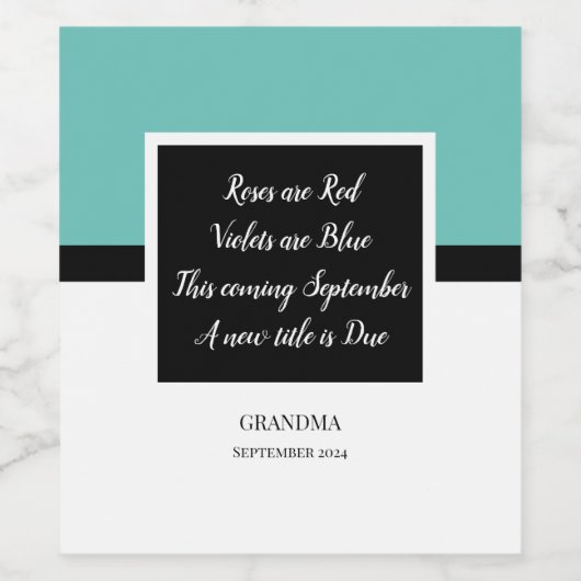 Zwangerschap Aankondiging Valentijn Wijnenlabel Wijn Etiket (Enkel label)