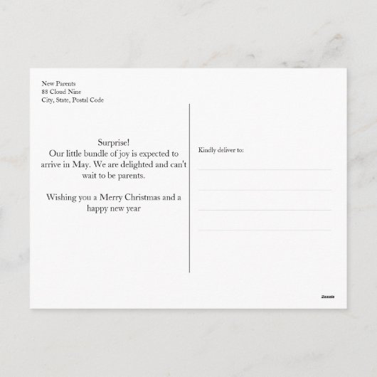 Zwangerschap Aankondiging verrassend Briefkaart (Achterkant)