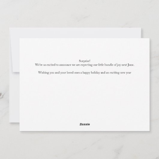 Zwangerschap Aankondiging verrassend Vakantiekaart (Achterkant)