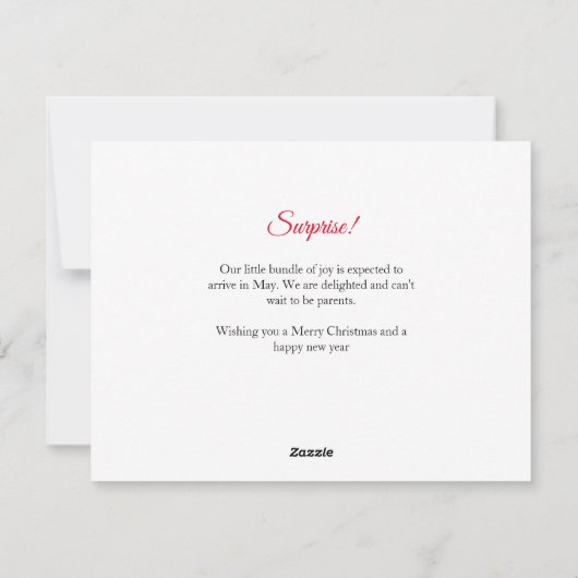 Zwangerschap Aankondiging verrassingsvakantieverlo (Achterkant)