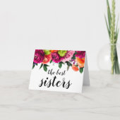 Zwangerschap Aankondiging voor zuster met Floral (Voorkant)