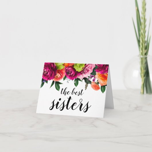 Zwangerschap Aankondiging voor zuster met Floral (Voorkant)