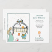 Zwangerschap Aankondiging Waterverf Baby Boy (Voorkant / Achterkant)