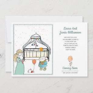 Zwangerschap Aankondiging Waterverf Baby Boy