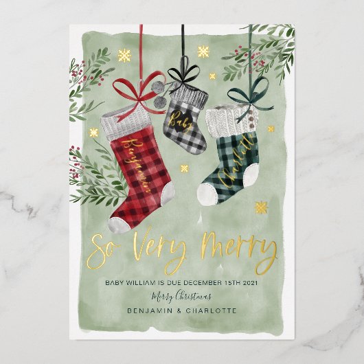 Zwangerschap Aankondiging Waterverf Gezinsinventar (Voorkant)