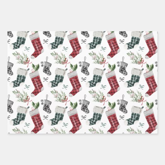 Zwangerschap Aankondiging Waterverf Gezinsinventar Inpakpapier Vel (Voorkant 2)