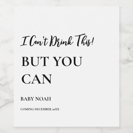 Zwangerschap Aankondiging Wijn Label Grappige Zwan Wijn Etiket (Enkel label)