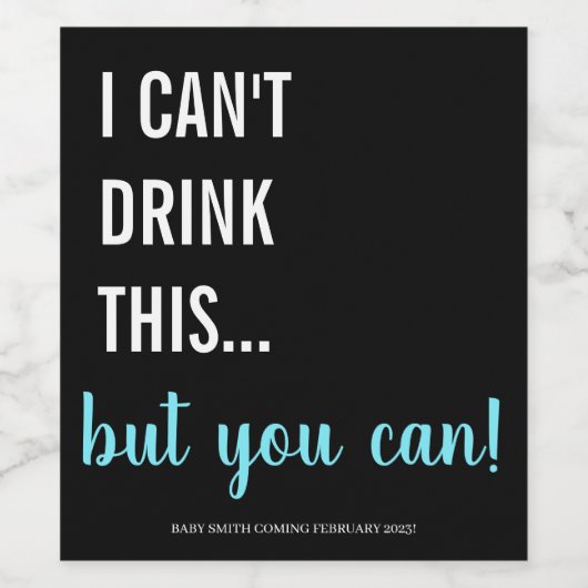 Zwangerschap Aankondiging Wijnenlabel Wijn Etiket (Enkel label)