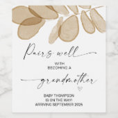 Zwangerschap Baby Aankondiging grootmoeder Wijn Etiket (Enkel label)