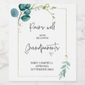 Zwangerschap Baby Aankondiging grootouders om te w Wijn Etiket (Enkel label)