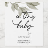 Zwangerschap Baby aankondiging kleine Baby om WiMA Wijn Etiket (Enkel label)