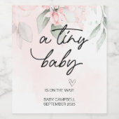 Zwangerschap Baby aankondiging kleine Baby om WiMA Wijn Etiket (Enkel label)