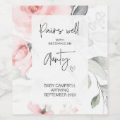 Zwangerschap Baby Aankondiging Tante Nieuwe Tante Wijn Etiket (Enkel label)