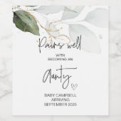 Zwangerschap Baby Aankondiging Tante Nieuwe Tante Wijn Etiket (Enkel label)