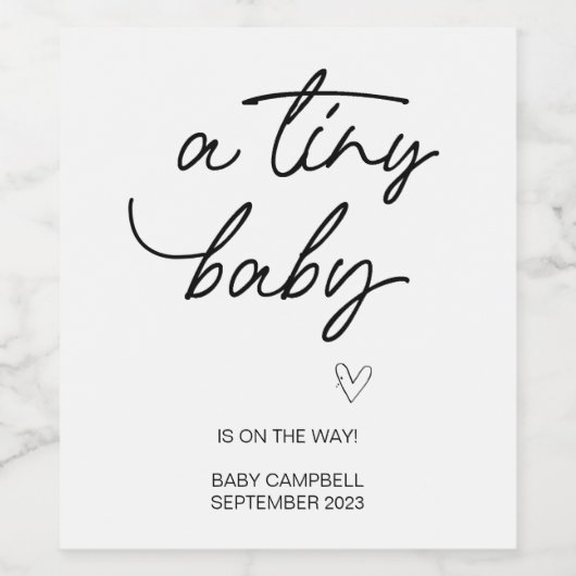 Zwangerschap Baby Aankondiging Tiny Baby Moeder om Wijn Etiket (Enkel label)