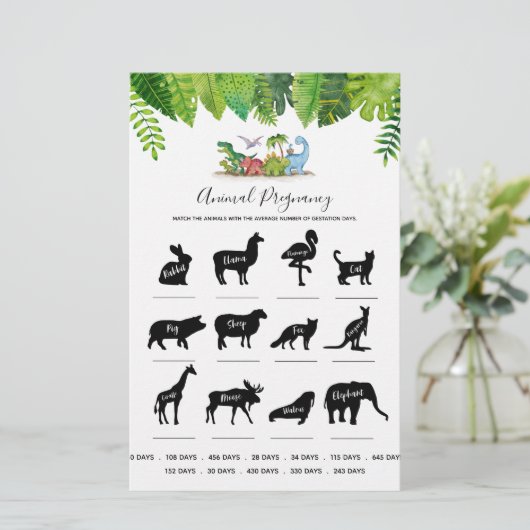 Zwangerschap Baby shower Dinosaur (Staand voorkant)