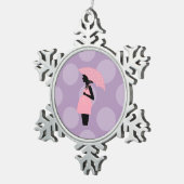 Zwangerschap, Baby shower, paraplu Tin Sneeuwvlok Ornament (Rechts)