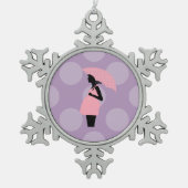 Zwangerschap, Baby shower, paraplu Tin Sneeuwvlok Ornament (Voorkant)