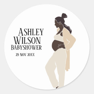 Zwangerschap Baby shower Stijl Ronde Sticker