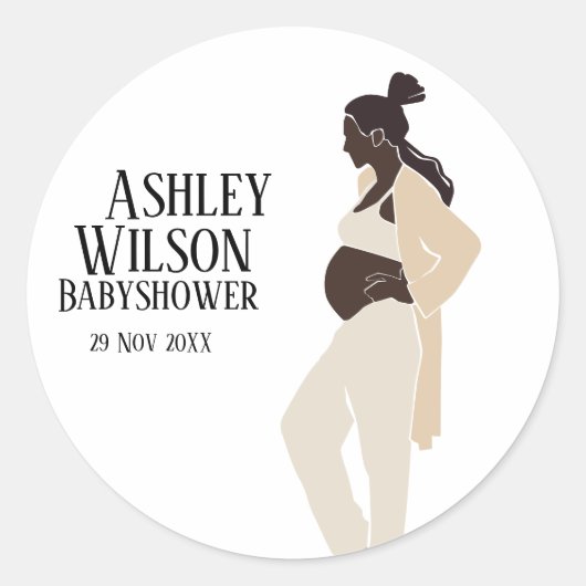 Zwangerschap Baby shower Stijl Ronde Sticker (Voorkant)