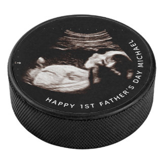 Zwangerschap Baby Sonogram Ultrageluid Vaderdag Hockey Puck