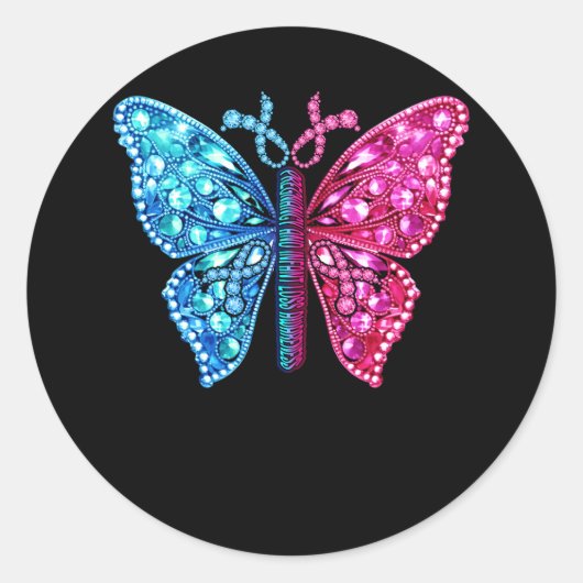 Zwangerschap Baby Verlies Bewustzijn Miskraam Lint Ronde Sticker (Voorkant)